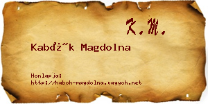 Kabók Magdolna névjegykártya